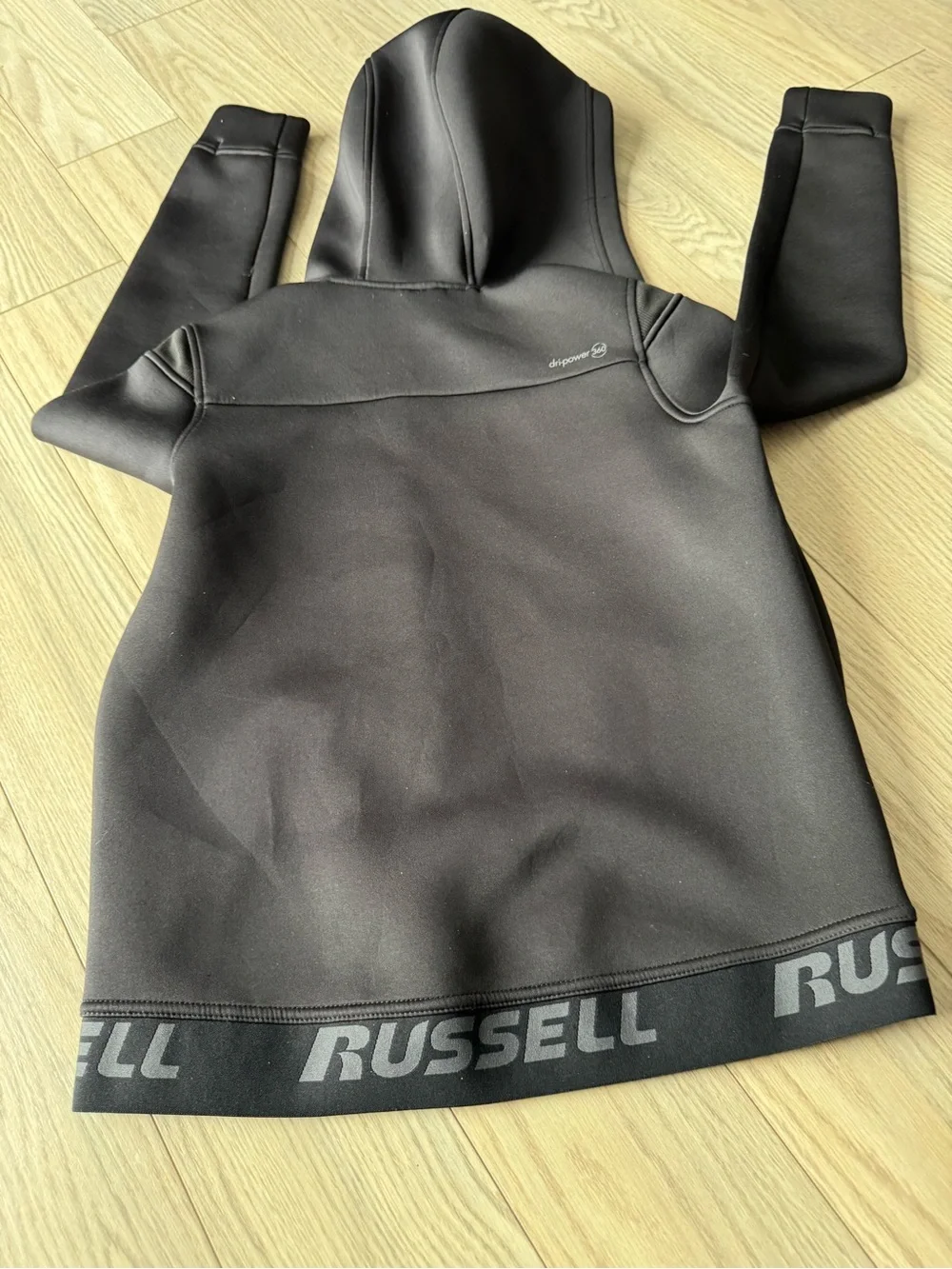 Russell Athletic Kids Black Hooded Zip Jacket with Logo